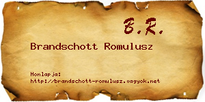 Brandschott Romulusz névjegykártya